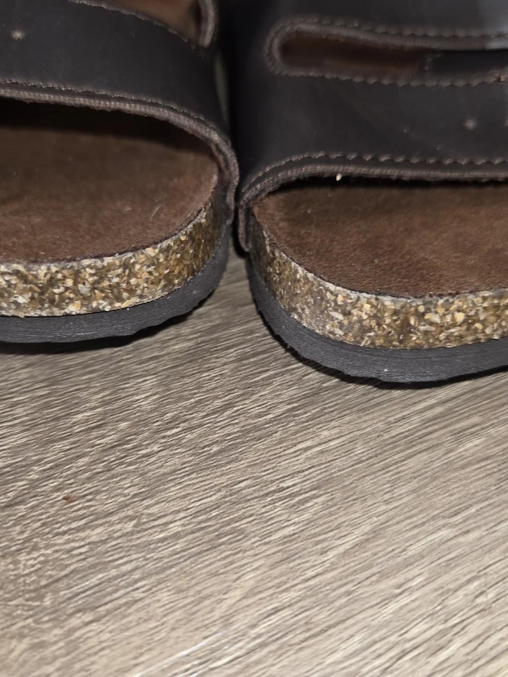 White Mountain Dark Brown Double Buckle Kids Slide Sandals